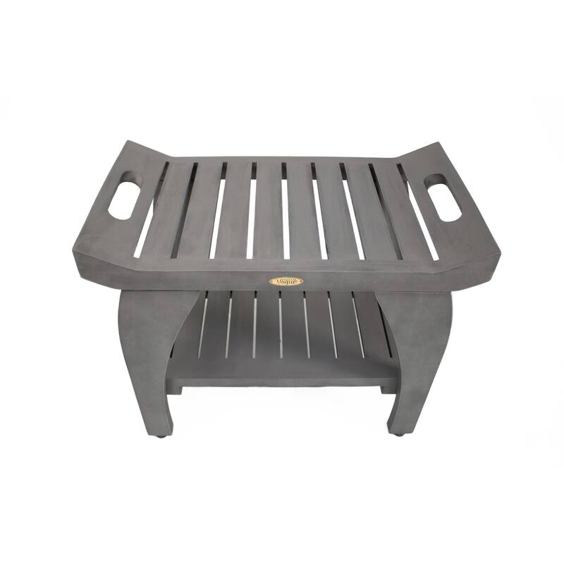 CoastalVogue Tranquility 24in Wide Shower Bench in a Gray Finish