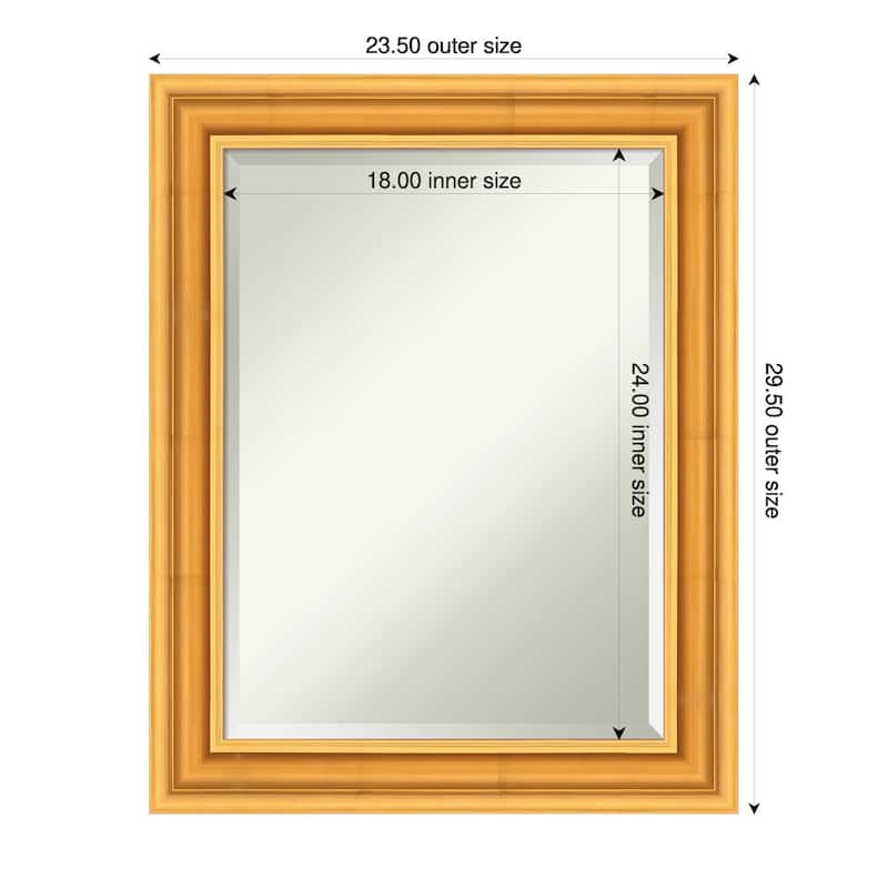 Sierra Beveled Wood Framed Wall Mirror - 24 x 30 in - Sierra Gold