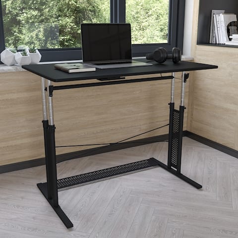 Height Adjustable 39.25"W x 23.75"D x 27.25-35.75"H Sit to Stand Laptop Desk