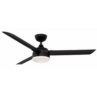 Fanimation Xeno Wet 56 inch Indoor/Outdoor Ceiling Fan with LED Light Kit and Remote - Black