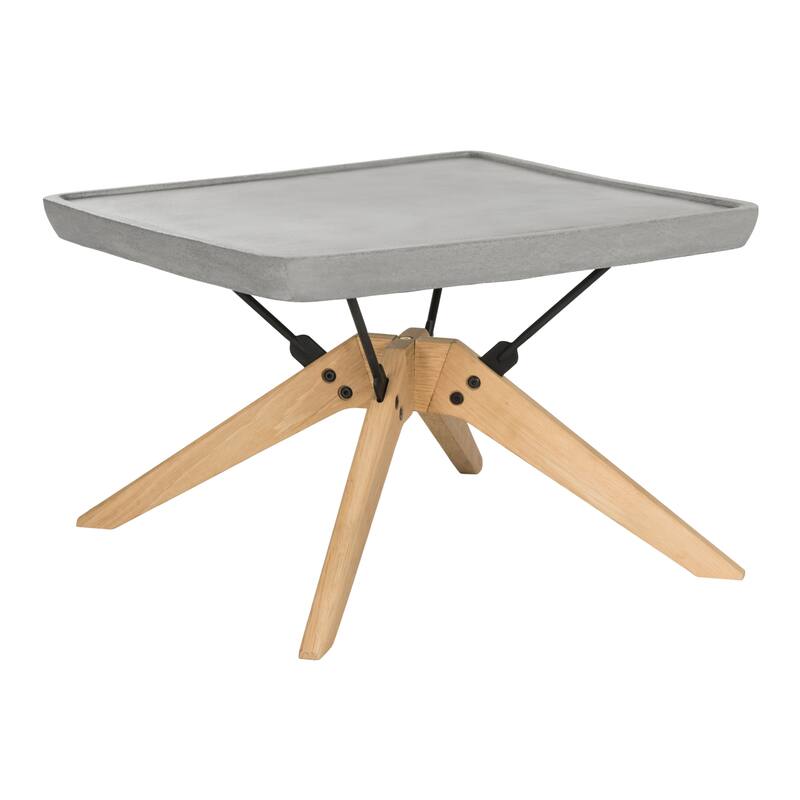 SAFAVIEH Outdoor Ashely Modern Dark Grey Coffee Table - 22.1" x 22.1" x 14.6" - 22Wx22Dx15H