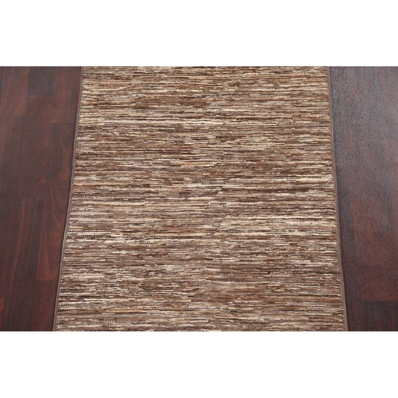 Modern Gabbeh Kashkoli Wool Runner Rug Hand-knotted Oriental Carpet - 2'10" x 9'9"