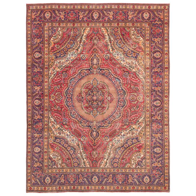 ECARPETGALLERY Hand-knotted Antalya Vintage Red Wool Rug - 8'6 x 11'2
