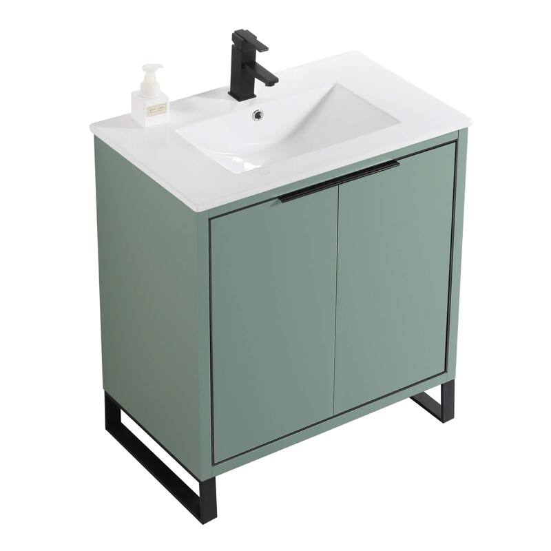 Fine Fixtures Opulence Collection Bathroom Vanity with White Ceramic Sink