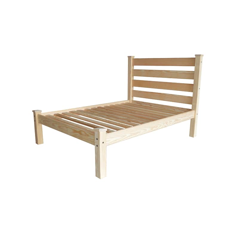 Homestead Unfinished Solid Pine Full Platform Bed - UNFINISHED