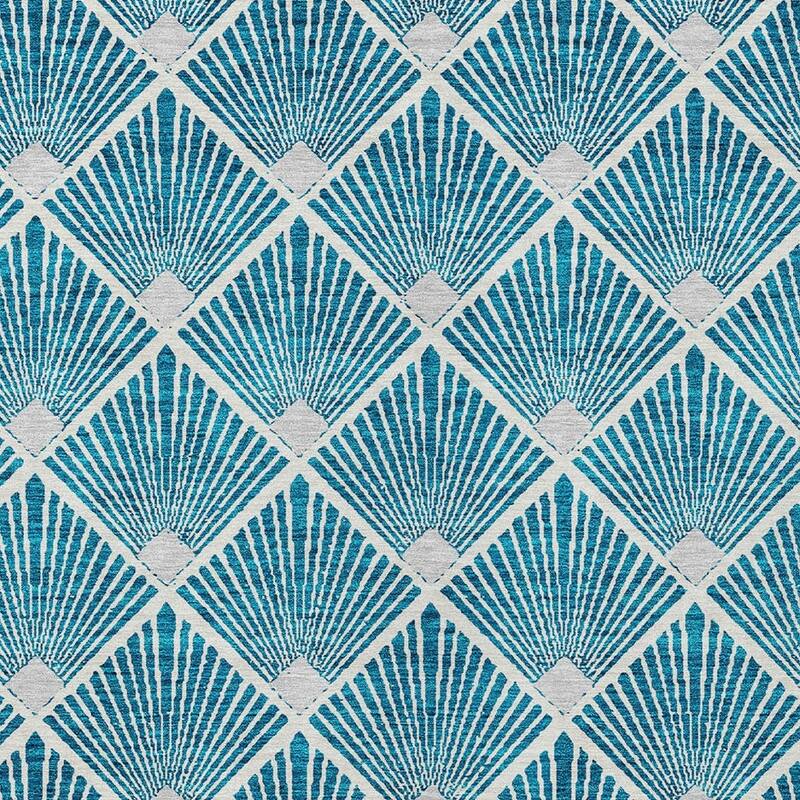 HomeRoots Geometric Transitional Rectangle Outdoor Rug
