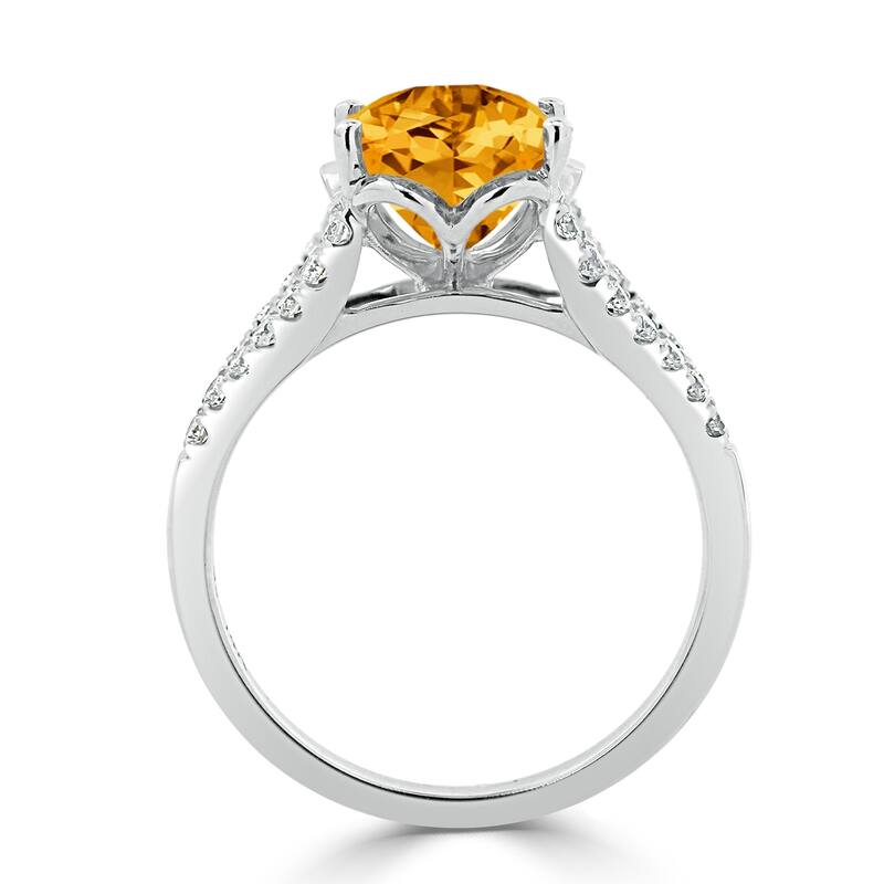 Auriya 3 1/3ct Fancy Oval Citrine and Diamond Engagement Ring 1/3cttw 14k Gold