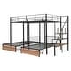 preview thumbnail 13 of 18, Full over Twin-Twin Triple Bunk Bed with Storage Drawers and Staircase for Optimal Space Utilization