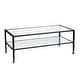 preview thumbnail 8 of 12, SEI Furniture Glenn Black Rectangle Metal Coffee Table with Glass Top and Bottom Shelf