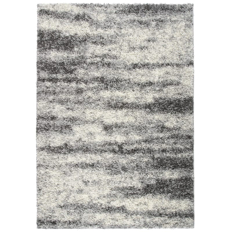 World Rug Gallery Modern Abstract Design Plush Shag Area Rug
