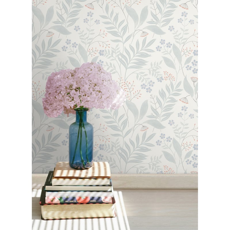 NuWallpaper Amanda Blue Green Peel and Stick Wallpaper