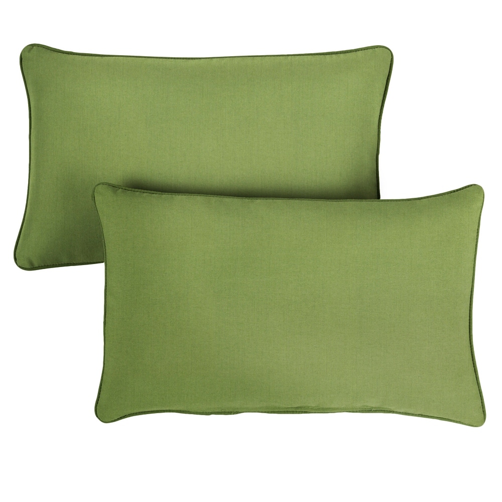 Sorra Home Sunbrella Indoor/Outdoor Corded Lumbar Pillow, Set of 2