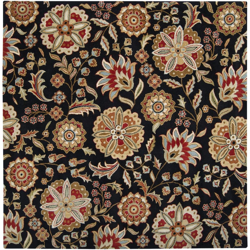 Livabliss Athena Transitional Area Rug - Black/Red - 6' x 6' Square