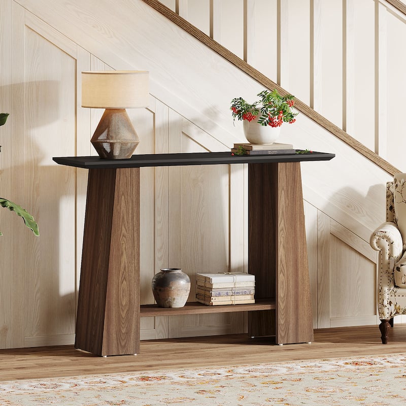 47" Narrow Wood Sofa Table with Storage for Living Room Small Spaces - 47.24" W x 13.78" D x 35.43" H