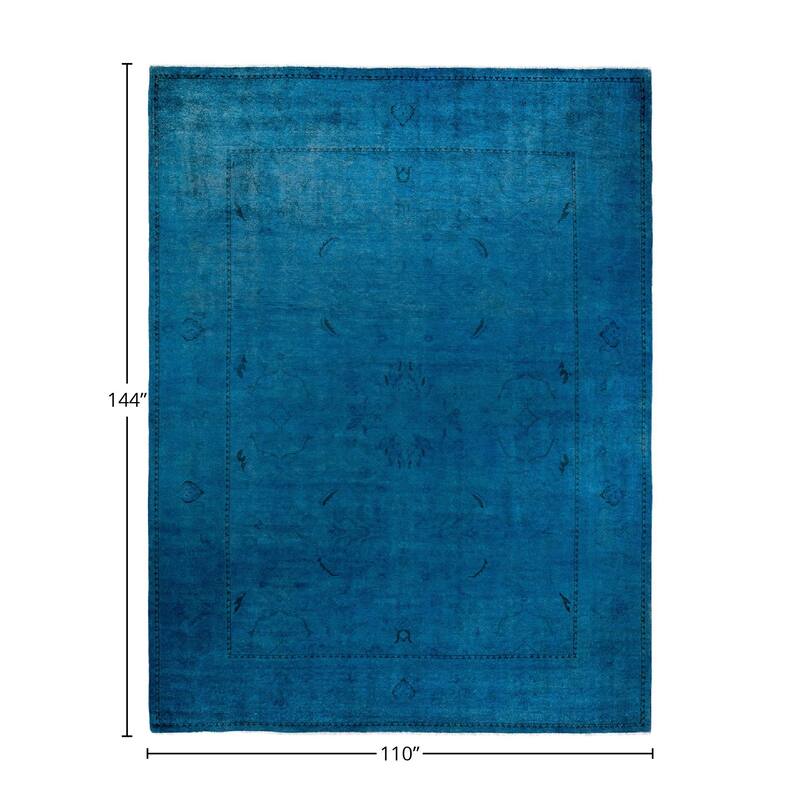 Vibrance, One-of-a-Kind Hand-Knotted Area Rug - Blue, 9' 2" x 12' 0" - 9' 2" x 12' 0"