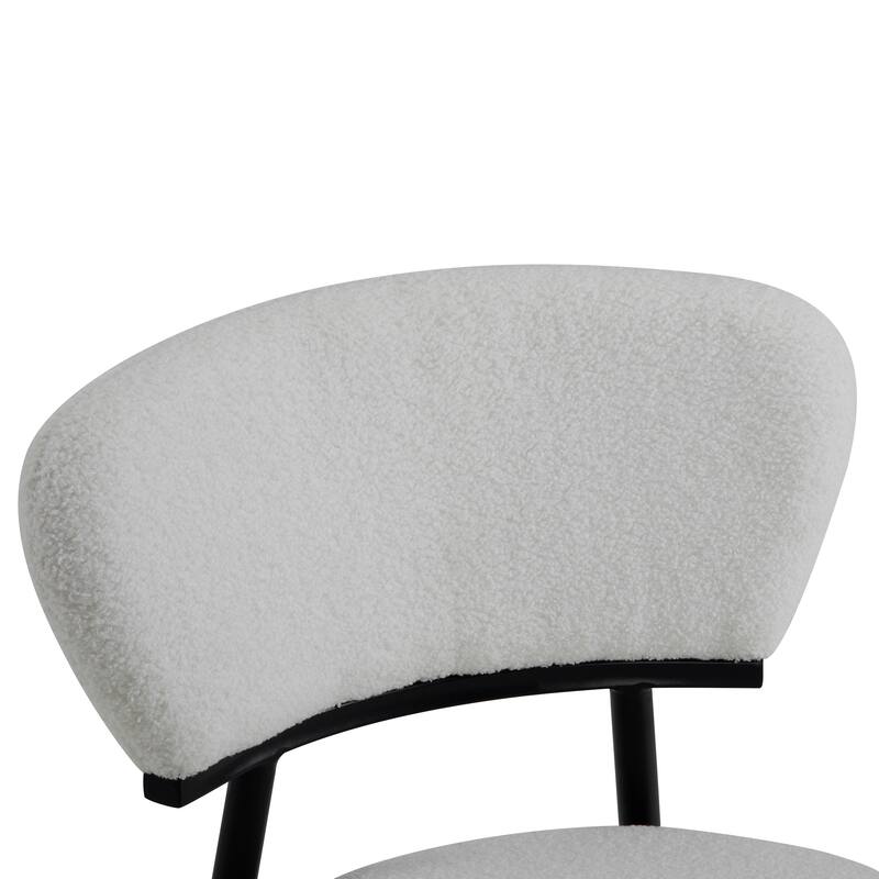 Upholstered Dining Chairs Set of 2, Fabric and Metal Legs Modern Design