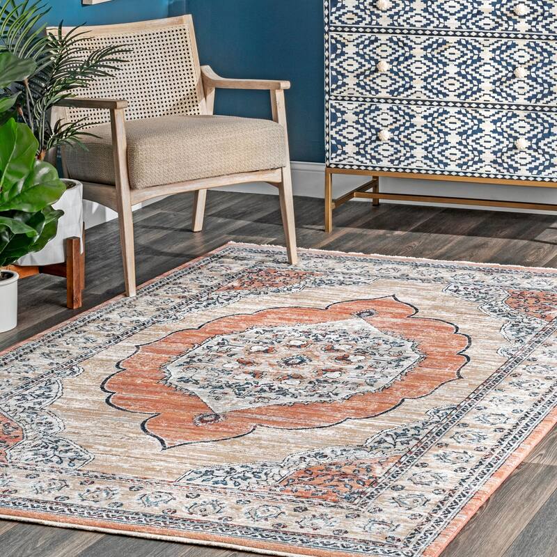 Nuloom Transitional Vintage Medallion Dalby Area Rug