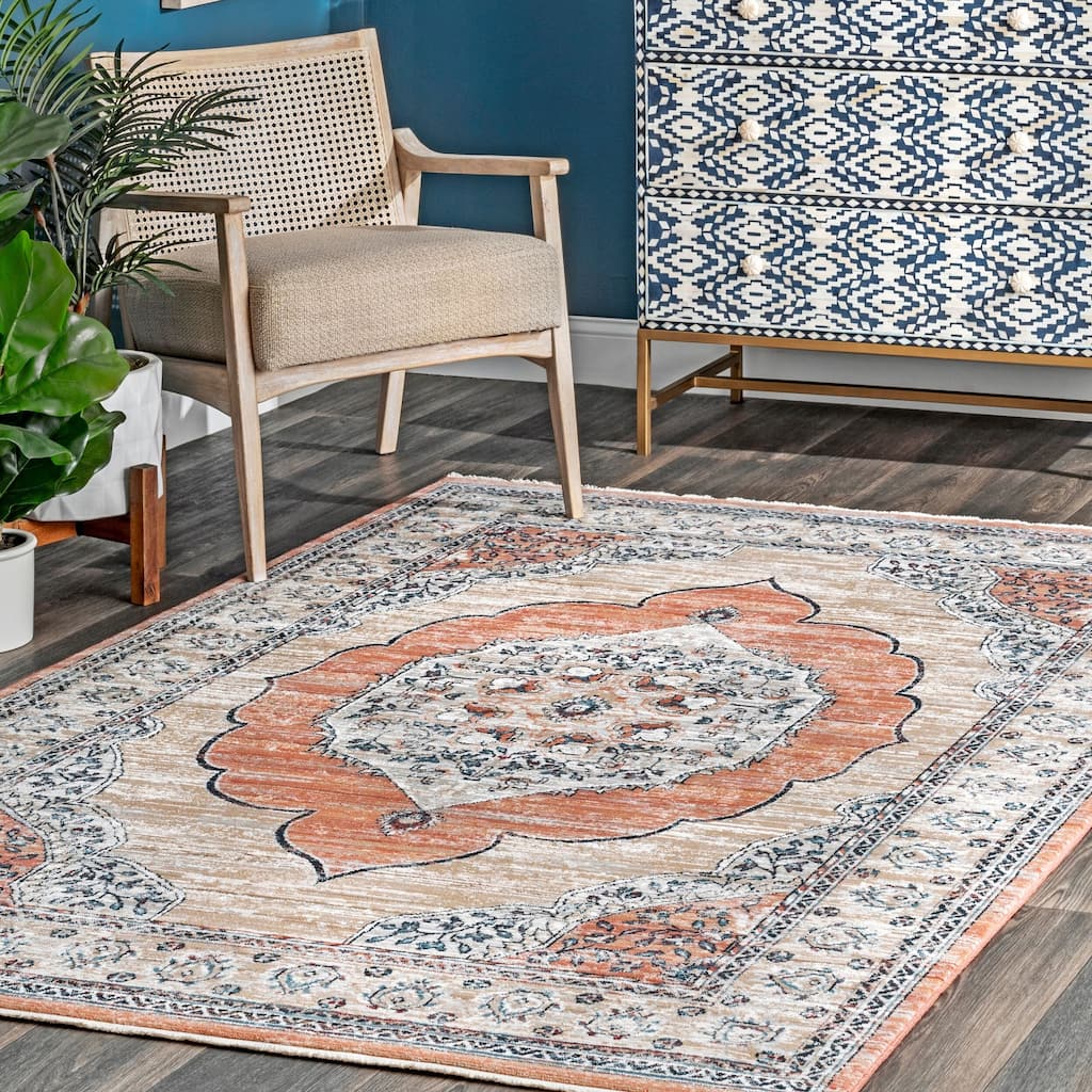 Nuloom Transitional Vintage Medallion Dalby Area Rug