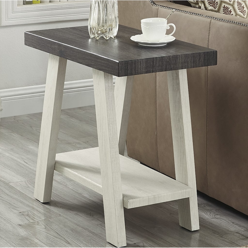 Sofa Side Table with Bottom Open Shelf, Characteristic Coffee Table Snack Table Corner Table Charcoal Lamp Table