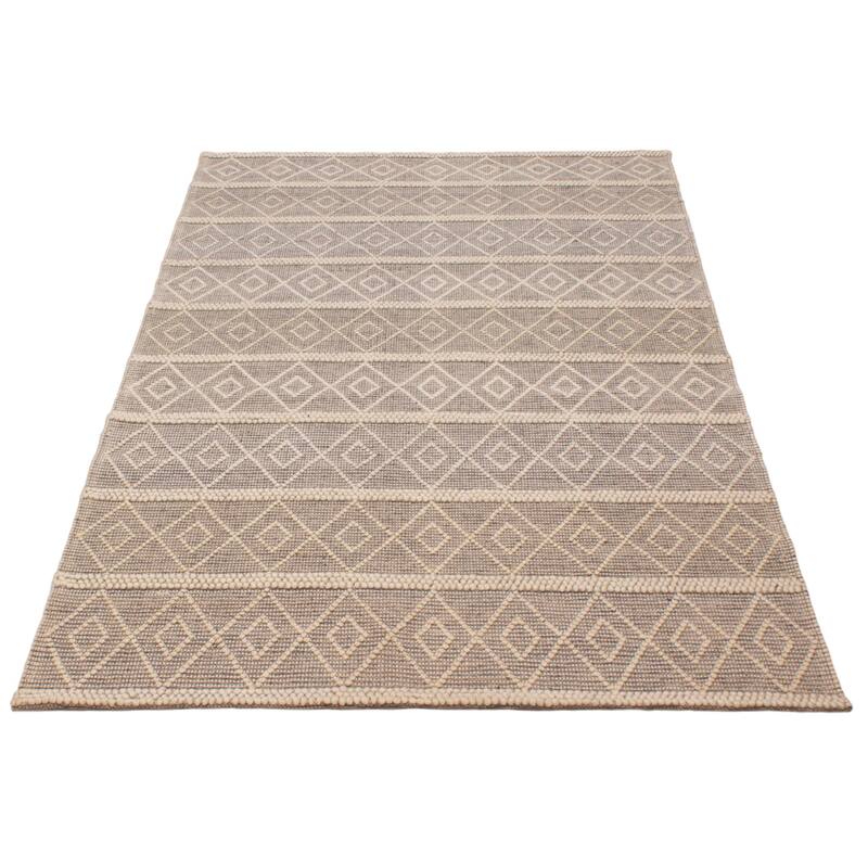 ECARPETGALLERY Braid weave Sienna Taupe Wool Rug - 6'0 x 9'1