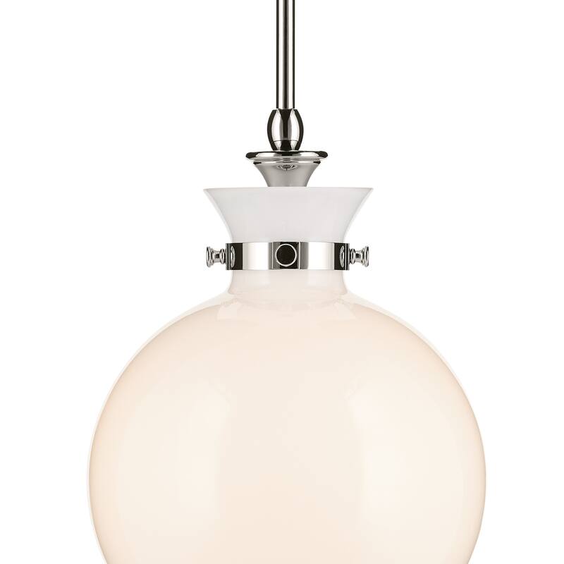 Kichler Lighting Laria 10.25 Inch 1 Light Pendant with Opal Glass in Polished Nickel