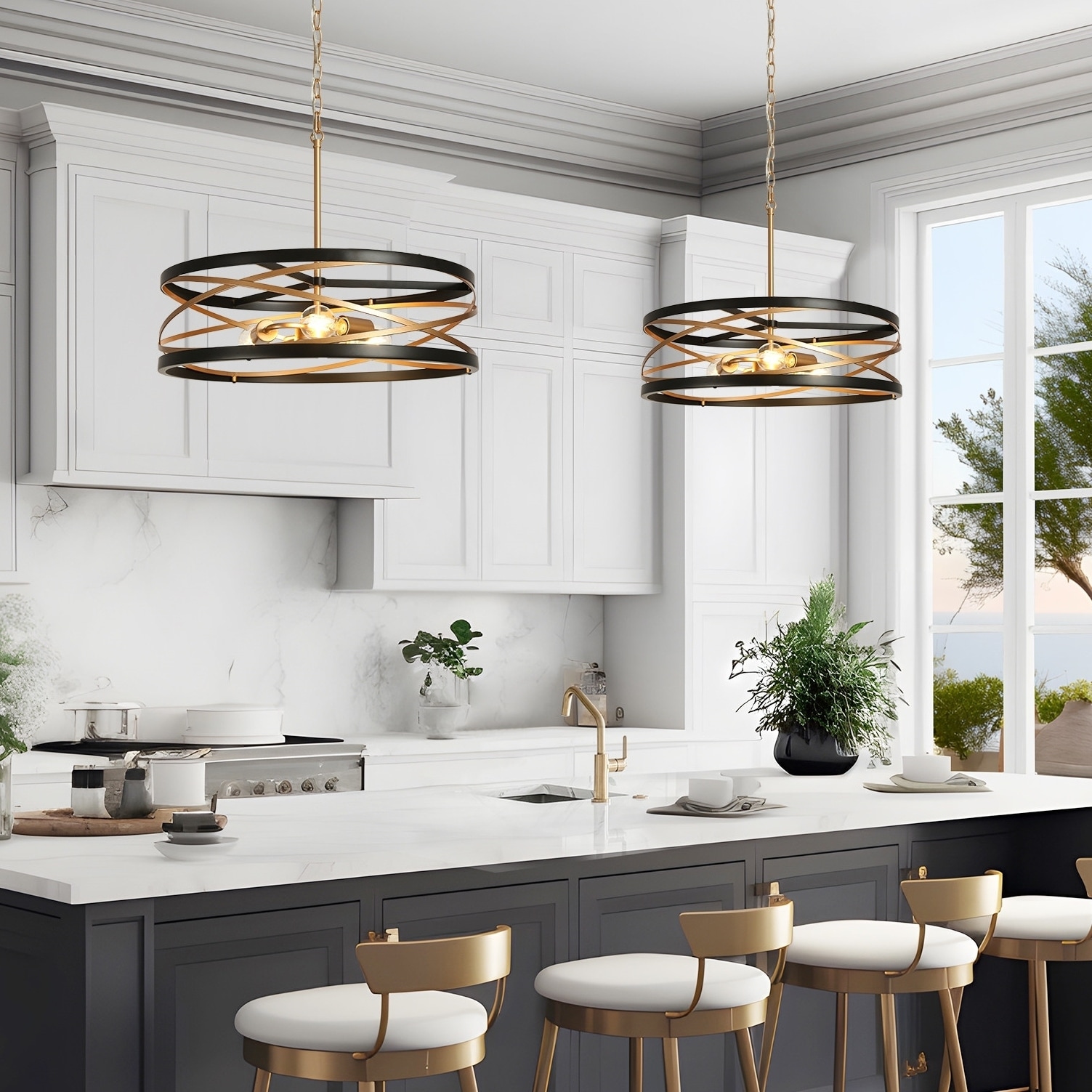 Drum chandelier sale black