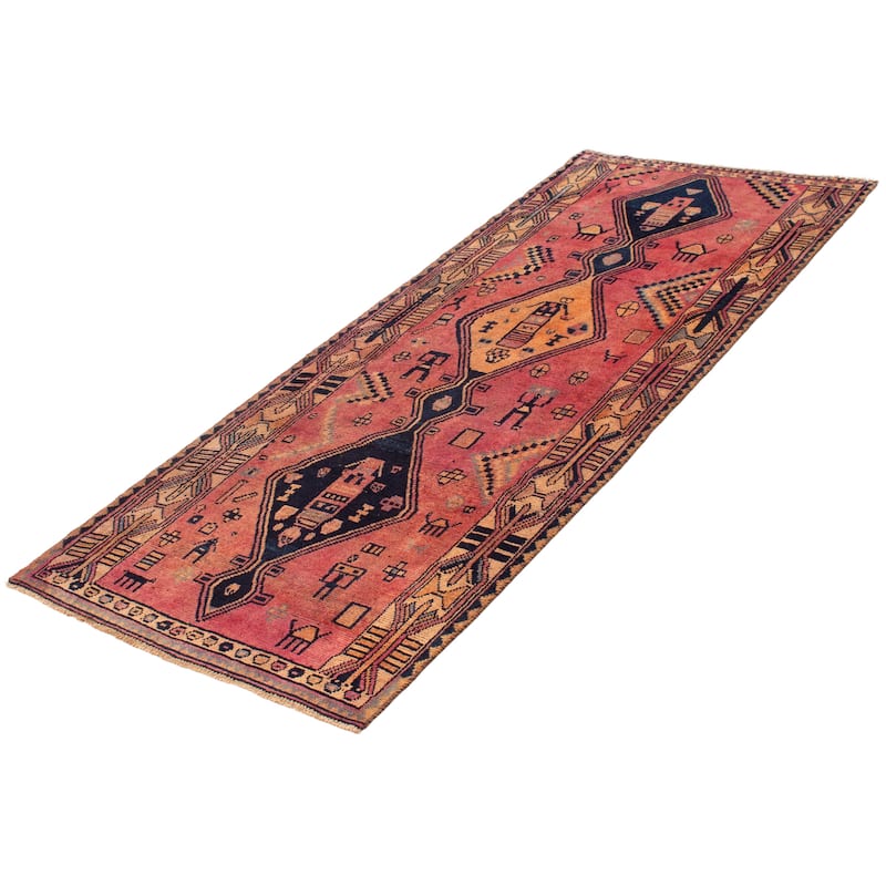 ECARPETGALLERY Hand-knotted Melis Vintage Red Wool Rug - 4'0 x 9'7