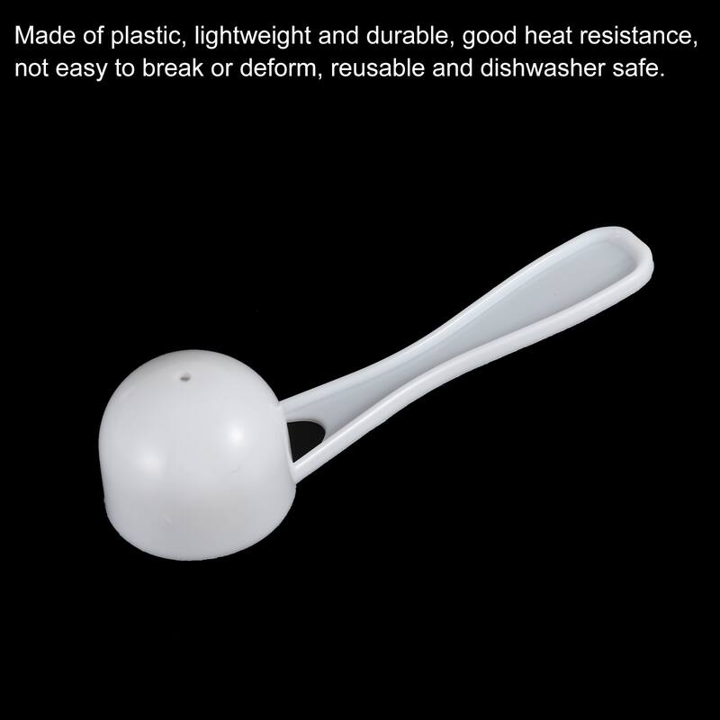 3.7" x 1.1" 5g Long Handle Plastic Measuring Spoons, 20Pcs Round Bottom - White