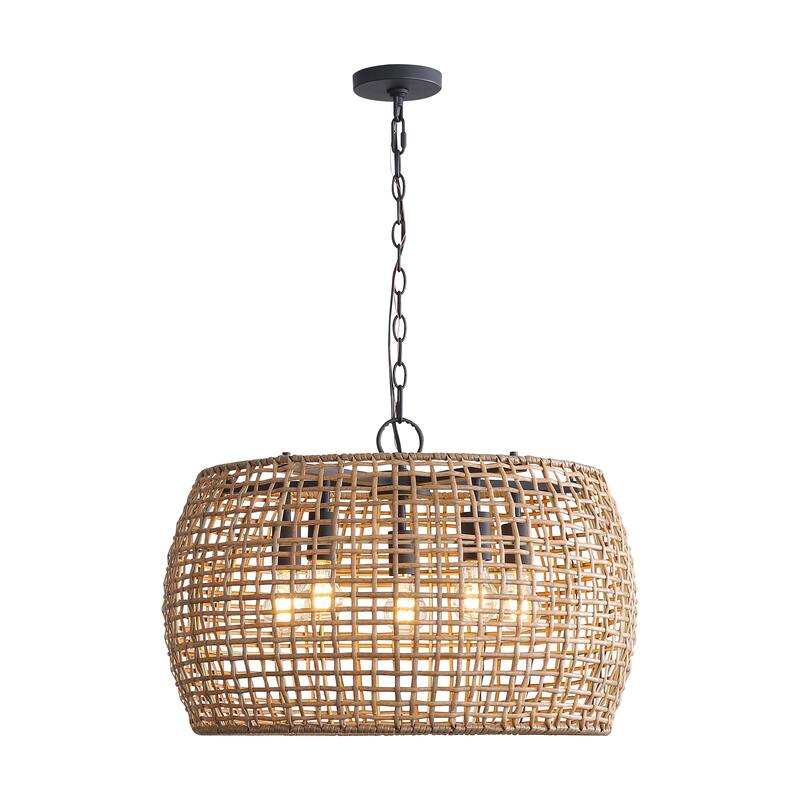 Wry Lighting Weavelight 5-light Pendant in Natural Black