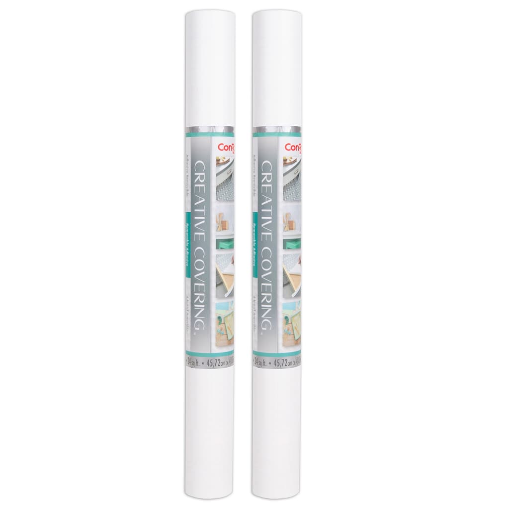 Con-Tact Brand Creative Covering Adhesive Covering, White, 18" x 16 ft, Pack of 2