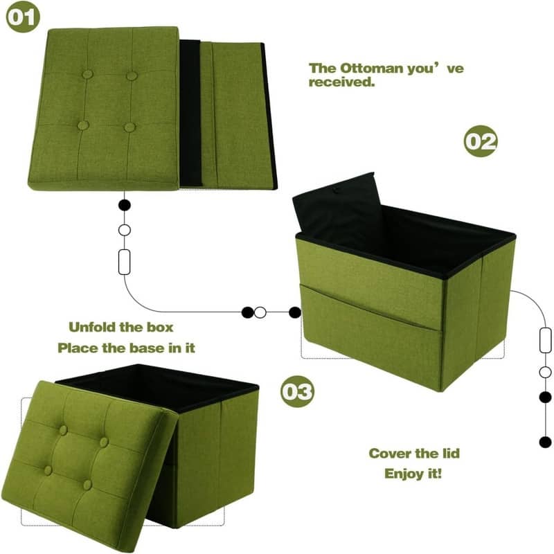 Storage Ottoman Folding 17x13x13