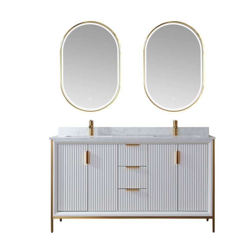 Miseno MV736060 Granada 60" Free Standing Double Basin Vanity Set with