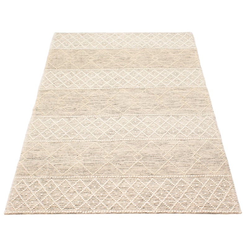 ECARPETGALLERY Braid weave Sienna Cream Wool Rug - 4'11 x 8'0