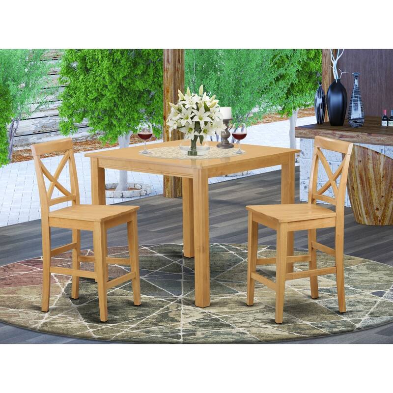 Modern Counter Height Dining Set - Pub Table & Bar Stools - 4 Person Dining Room Set