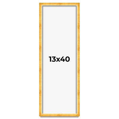 13x40 Shadow Box Frame Gold | 1.625 Inches Deep Real Wood Traditional