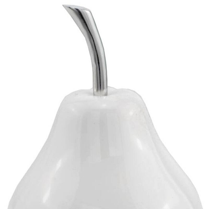 HomeRoots White Medium Pear Shaped Aluminum Accent Home Decor - 6' X '9' X '6