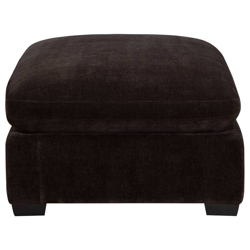 Lahe 41 Inch Modular Ottoman, Tapered Legs, Cushioned, Soft Brown Fabric