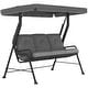 preview thumbnail 10 of 23, Outsunny Outdoor Patio Porch Swing Bench with Included Adjustable Shade Awning & Comfort Padded Seating for Three People