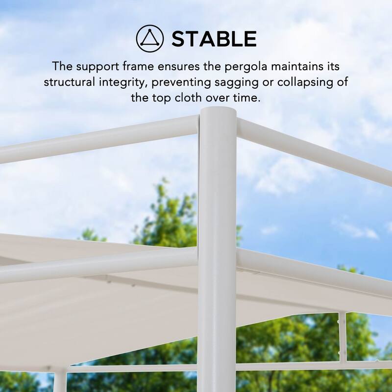 Sunjoy 10’ x 10’ Darkeford Metal Pergola with Sling Fabric Canopy