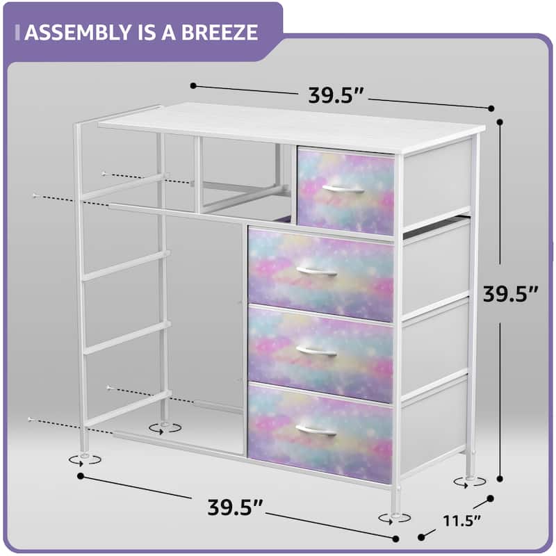 Modern Color Print 9-cubby Storage Tower