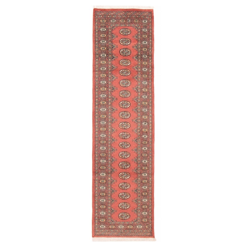 ECARPETGALLERY Hand-knotted Peshawar Bokhara Coral Wool Rug - 2'7 x 10'0 - 2'7 x 10'0 - Coral