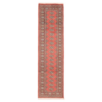 ECARPETGALLERY Hand-knotted Peshawar Bokhara Coral Wool Rug - 2'7 x 10'0