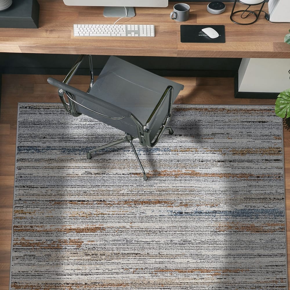 World Rug Gallery Multi-Tonal Striped Area Rug – Beige / Multi