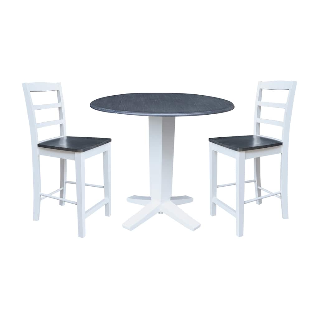 42" Round Drop Leaf Table with Stools