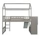 preview thumbnail 8 of 16, Twin Size Loft Bed with Two Drawers and Slide - House Bed