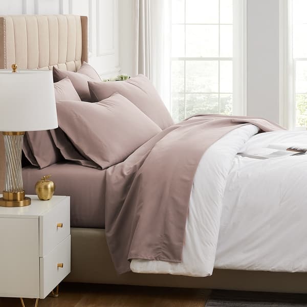 Vilano Comfort Deep Pocket Ultra-Soft 6-piece Bed Sheet Set - muted mauve - Queen