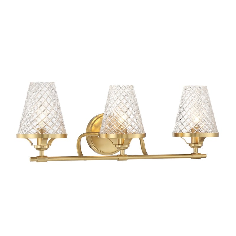 Candler 3-Light Bathroom Vanity Light in Warm Brass