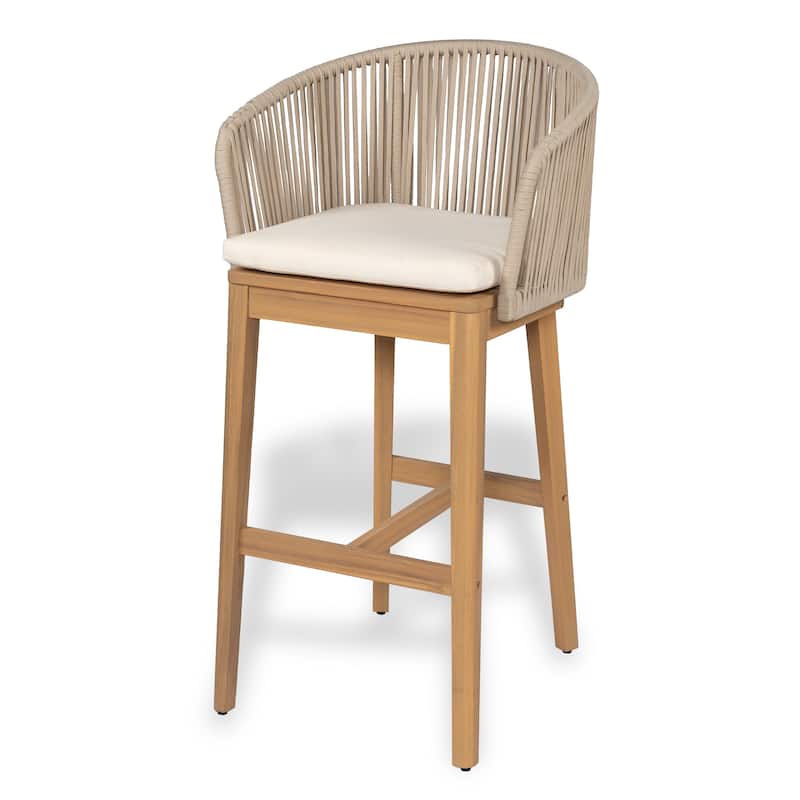 Christopher Knight Home- Eulalia Acacia Wood Patio Bar Stool (Set of 2)