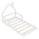 preview thumbnail 19 of 20, Twin Size Wood Floor Bed with House-Shaped Headboard, Natural Finish for a Playful and Modern Bedroom Look