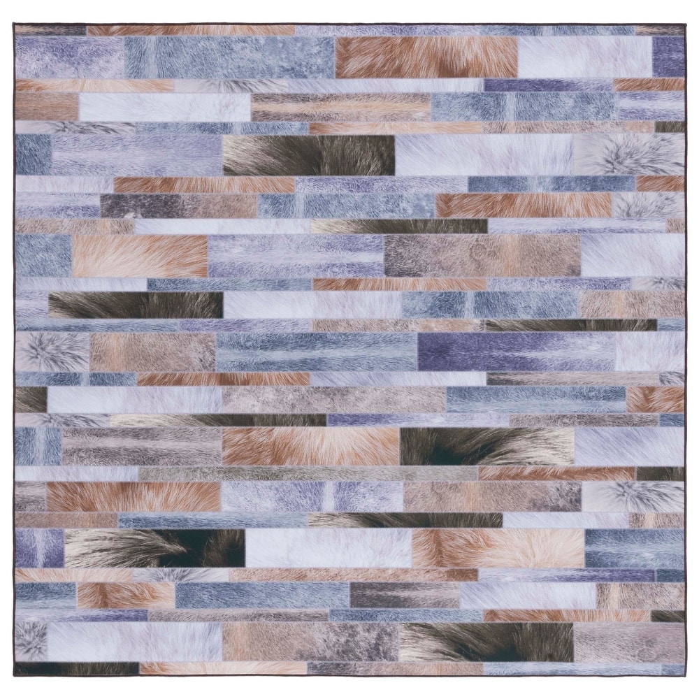 SAFAVIEH Faux Hide Machine Washable Slip Resistant Inezia Rustic